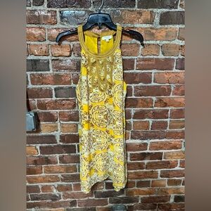 UMGEe Yellow Paisley Midi Dress Size Small